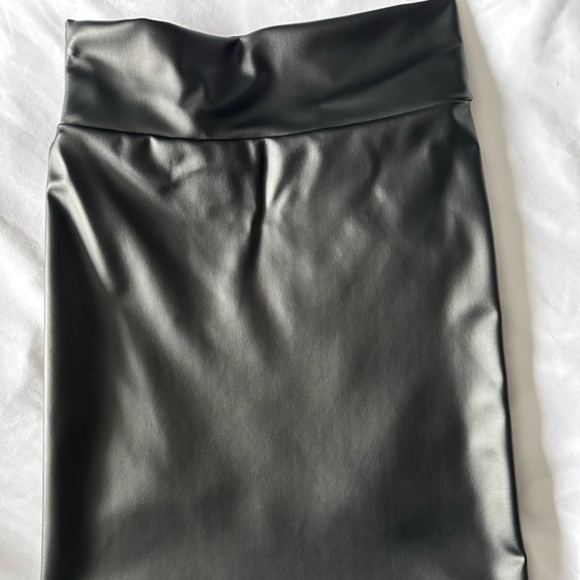 Black High Waist Faux Leather Mini Skirt - Picture 8 of 10